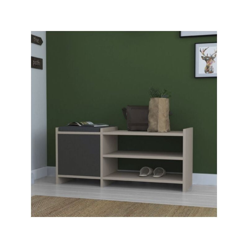 foto del prodotto scarpiera sunno light mocha con anta colore antracite