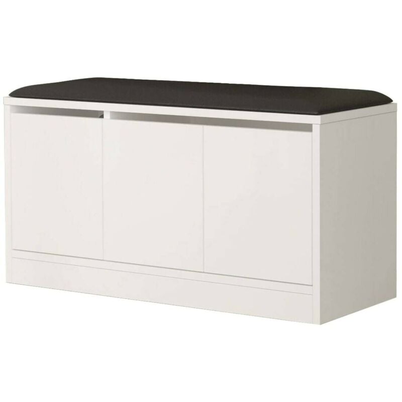 foto del prodotto scarpiera tiamat, mobile portascarpe, armadio da ingresso multiuso, mobiletto per calzature, 90x36h46 cm, bianco, con imballo rinforzato, con imballo