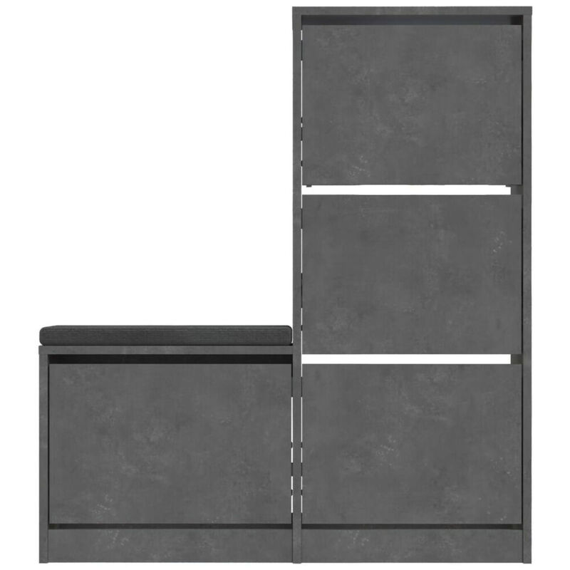 foto del prodotto scarpiera velma, mobile portascarpe, armadio da ingresso multiuso, mobiletto per calzature, 105x26 h119 cm, grigio dmora