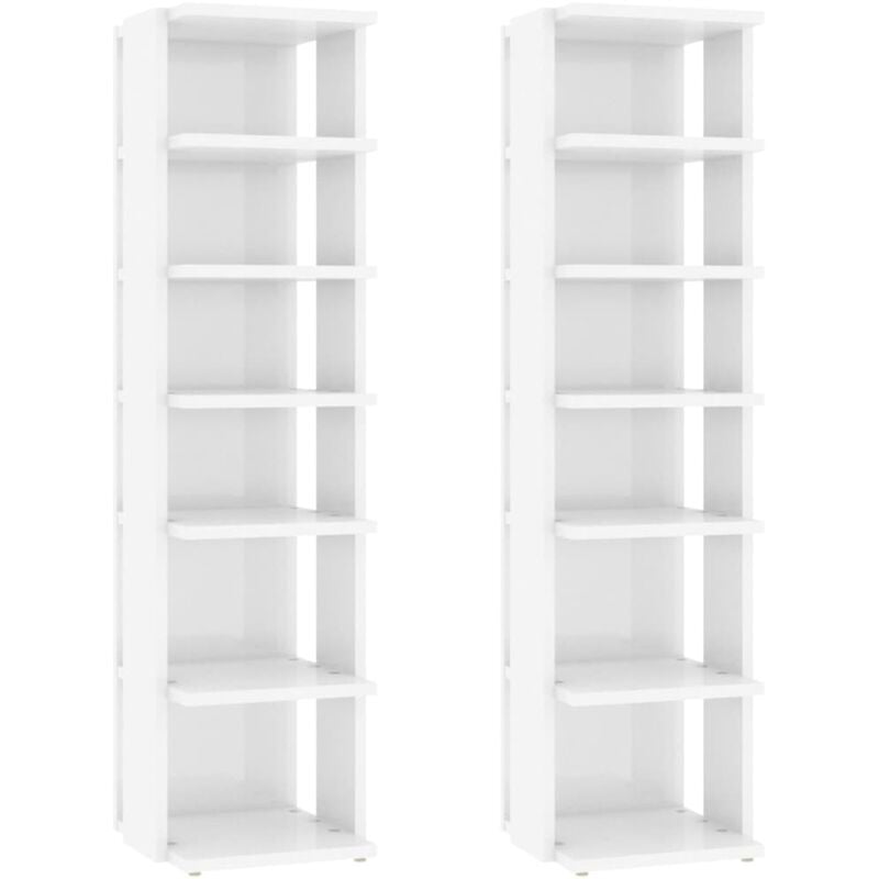foto del prodotto scarpiere 2 pz bianco lucido 27,5x27x102 cm - vidaxl