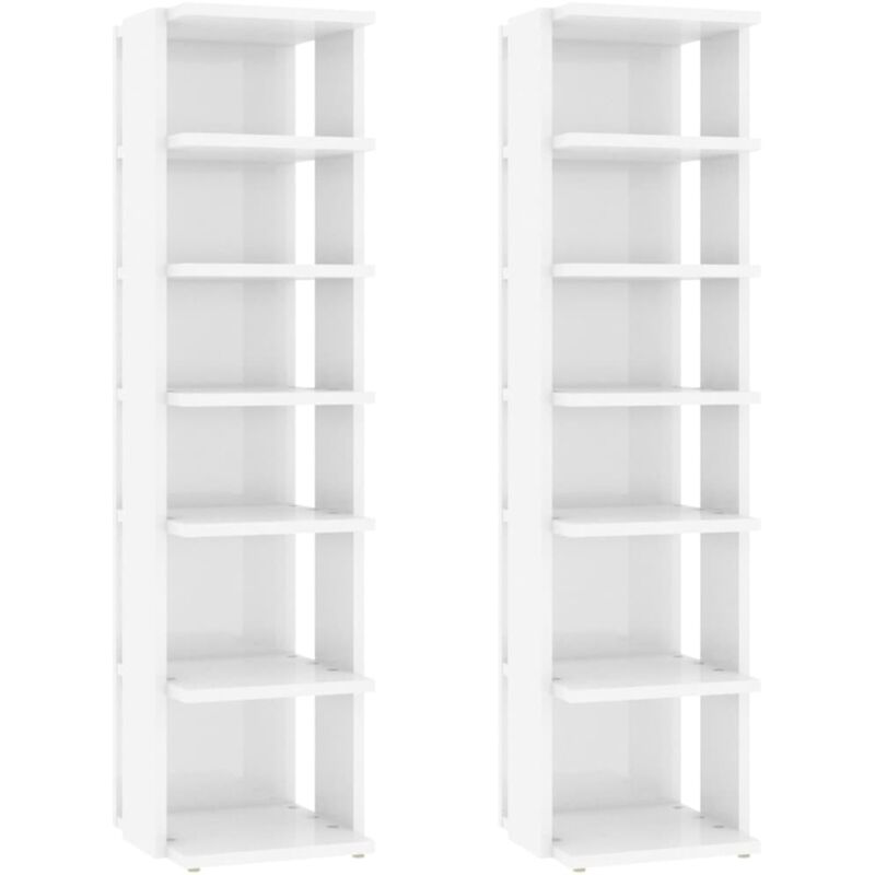 foto del prodotto scarpiere 2 pz bianco lucido 27,5x27x102 cm vidaxl bianco