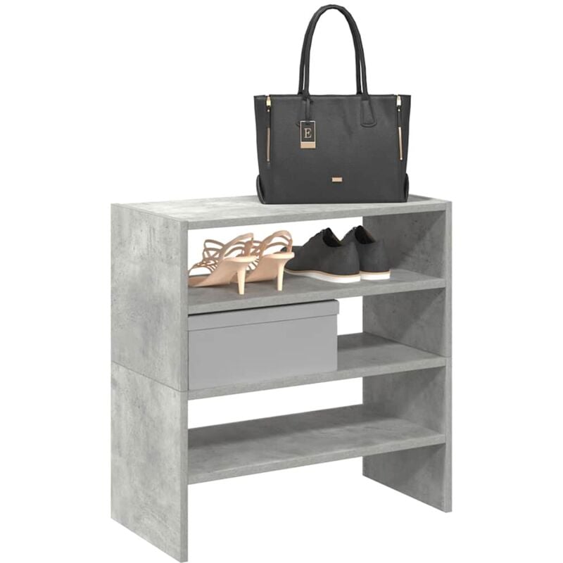 foto del prodotto scarpiere 2 pz impilabili grigio cemento 60x30x30,5 cm vidaxl