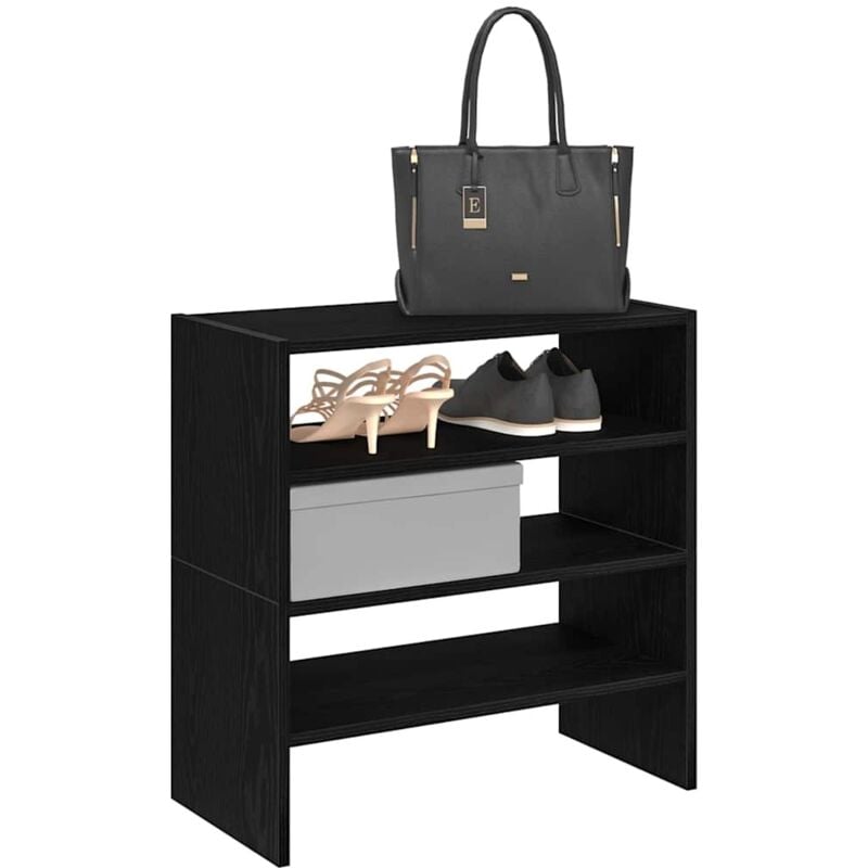 foto del prodotto scarpiere 2 pz impilabili in rovere nero 60x30x30,5 cm vidaxl