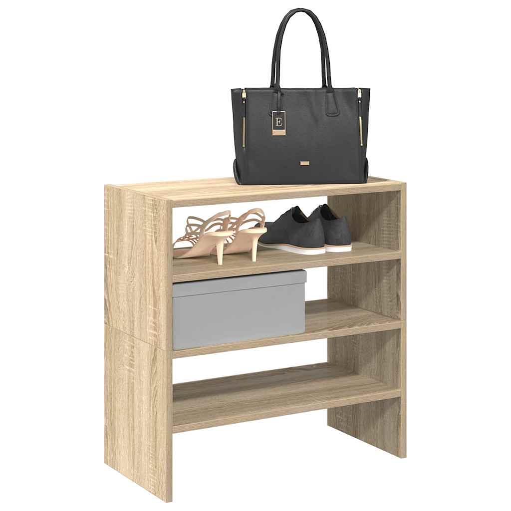 foto del prodotto scarpiere 2 pz impilabili rovere sonoma 60x30x30,5 cm