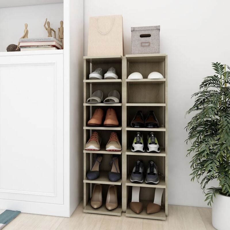 foto del prodotto scarpiere 2 pz rovere sonoma 27,5x27x102 cm vidaxl