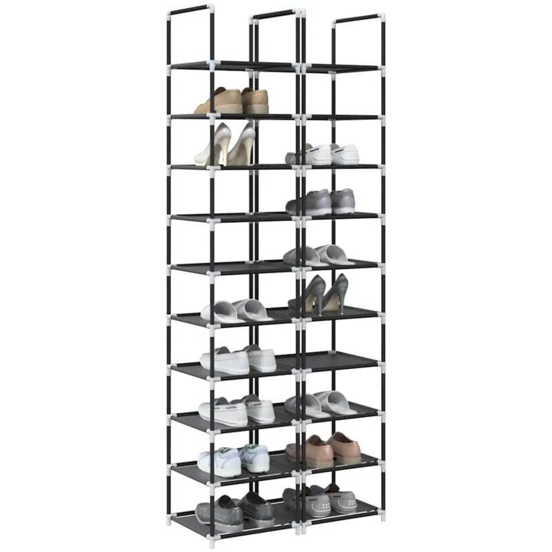 foto del prodotto scarpiere a 10 livelli 2 pz 33x33x174 cm in tessuto non tessuto vidaxl