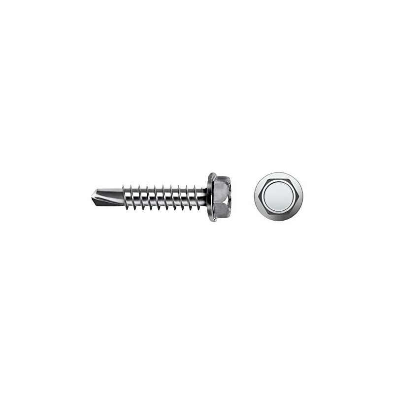 foto del prodotto scatola 100 pezzi punte esagonali din ref 7504k 6,3x45 zincate celo