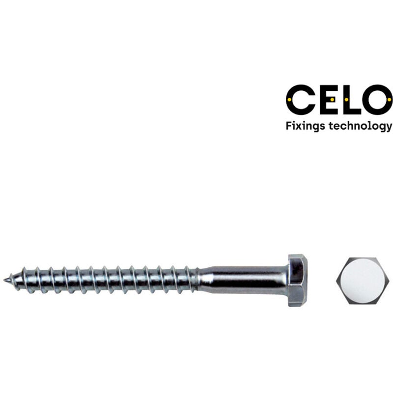 foto del prodotto scatola 100 pz. viti autofilettanti esagonali din ref 571 6x60 zincate cello