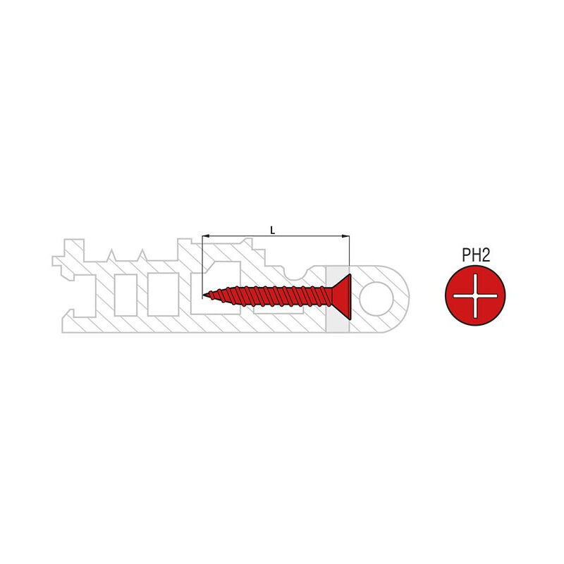 foto del prodotto scatola 1000 pvc plast viti a testa svasata 120 in acciaio zincato scell it 4,2x30 mm ph2 pvcpb42030