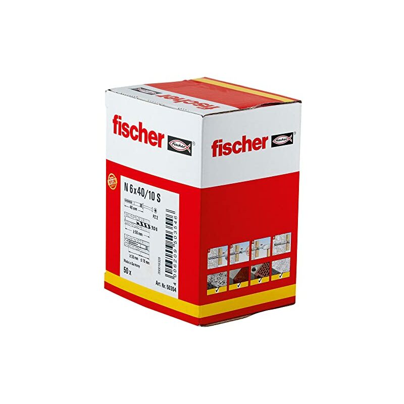 foto del prodotto scatola 50 tasselli n 6x40 10 s 50354 fischer