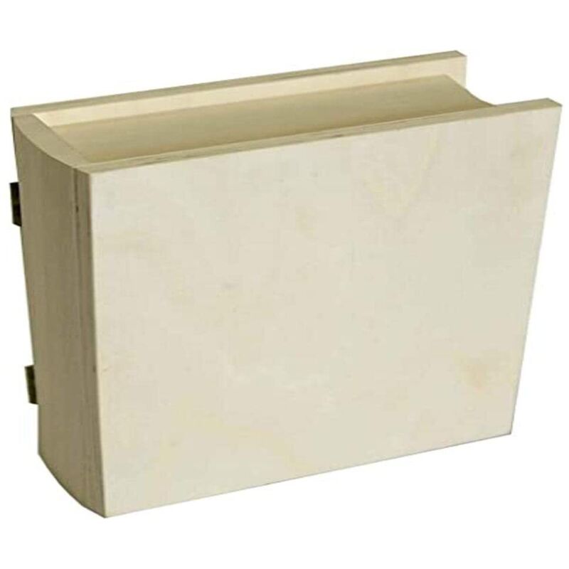 foto del prodotto scatola a forma di libro 21,7 x 5,71 x 17,78 cm in legno , colore beige artemio