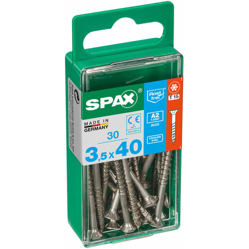 foto del prodotto scatola a viti spax 4197000350401 vite per legno testa piatta 3,5 x 40 mm 