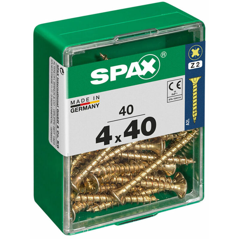 foto del prodotto scatola a viti spax vite per legno testa piatta 4,0 x 40 mm 4 x 40 mm 