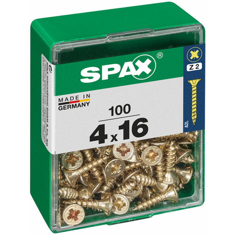 foto del prodotto scatola a viti spax vite per legno testa piatta 4 x 16 mm 4,0 x 16 mm 