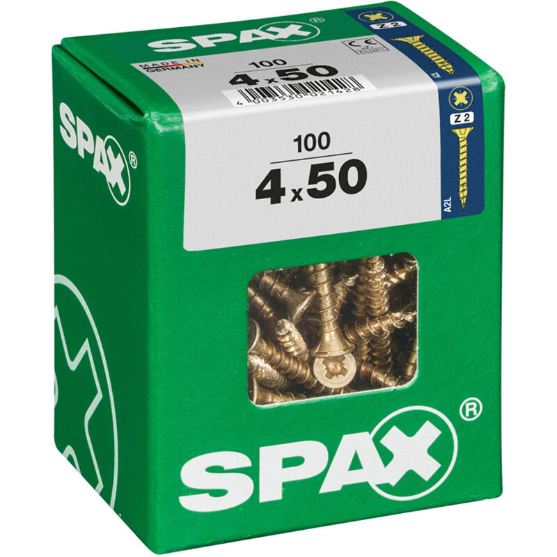 foto del prodotto scatola a viti spax vite per legno testa piatta 4 x 50 mm 4,0 x 50 mm 
