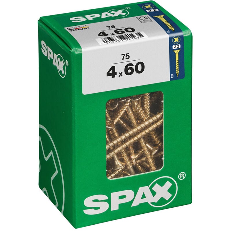foto del prodotto scatola a viti spax vite per legno testa piatta 4 x 60 mm 4,0 x 60 mm 
