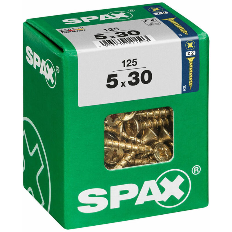 foto del prodotto scatola a viti spax vite per legno testa piatta 5 x 30 mm 5,0 x 30 mm 
