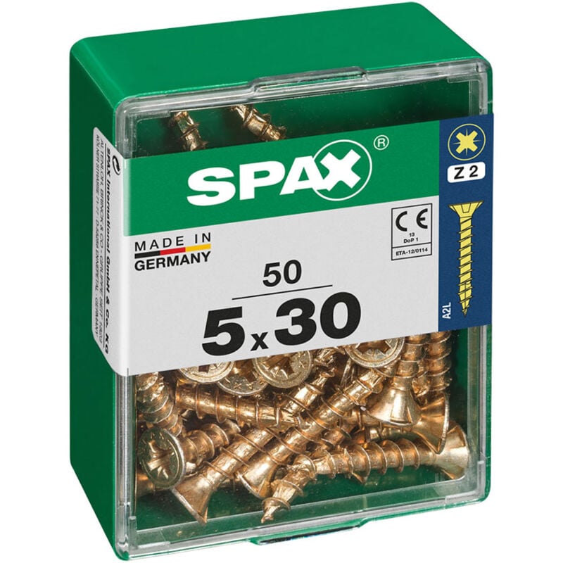 foto del prodotto scatola a viti spax vite per legno testa piatta 5 x 30 mm 5,0 x 30 mm 