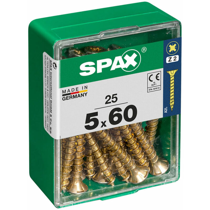 foto del prodotto scatola a viti spax vite per legno testa piatta 5 x 60 mm 5,0 x 60 mm 