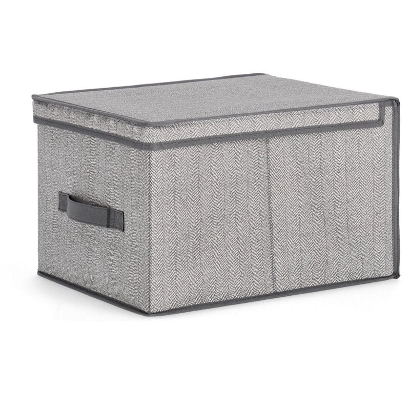 foto del prodotto scatola cambio stagione con coperchio 'tidy' in cartone con manico -30x30 / grigio