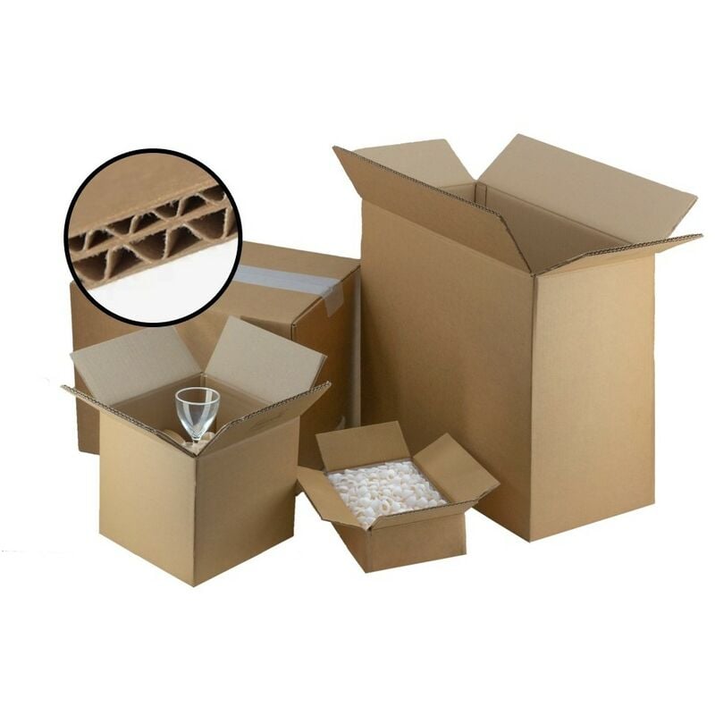 foto del prodotto scatola cartone doppia onda 60x40x30 cm pack da 15 pezzi, scatoloni per trasloco e imballaggio, scatole cartone resistenti e durevoli, scatole