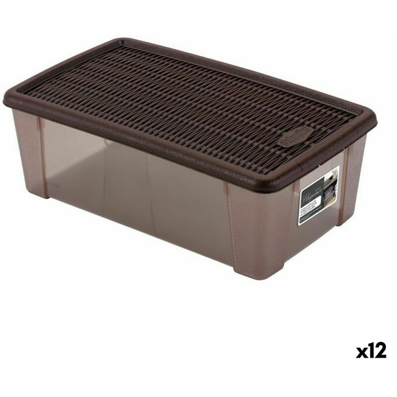 foto del prodotto scatola con coperchio stefanplast 19,5 x 11,5 x 33 cm plastica cioccolato 5 l 12 unit 