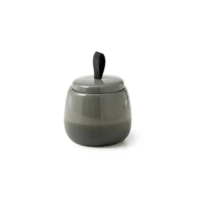 foto del prodotto scatola cosmetici da appoggio in ceramica modello wilma dim. cm lxpxh 10x10x12,3 verde salvia gedy