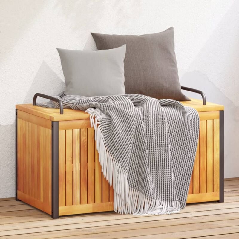 foto del prodotto scatola cuscini da esterno 85x45x45 53cm legno acacia e acciaio vidaxl