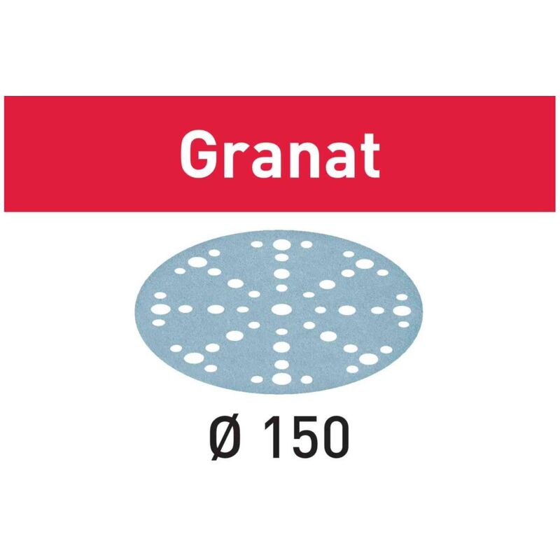 foto del prodotto scatola da 100 dischi abrasivi granat 150 mm 180 grit festool 575166