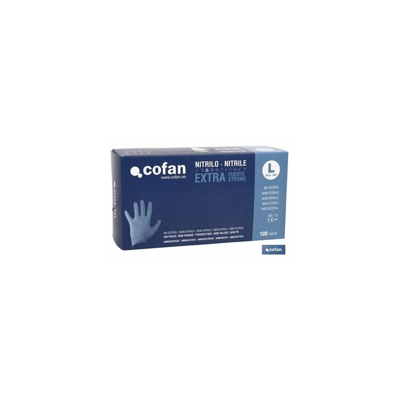 foto del prodotto scatola da 100 guanti in nitrile extra forti t l