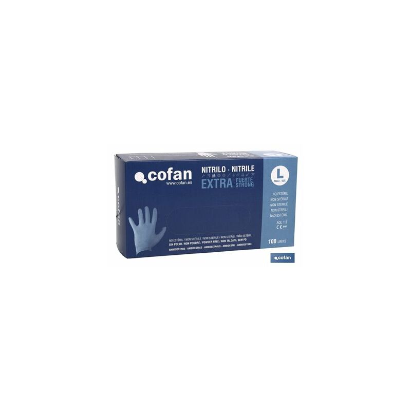 foto del prodotto scatola da 100 guanti in nitrile extra forti t s
