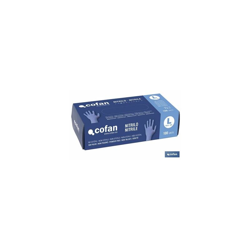 foto del prodotto scatola da 100 unit guanti in nitrile t l