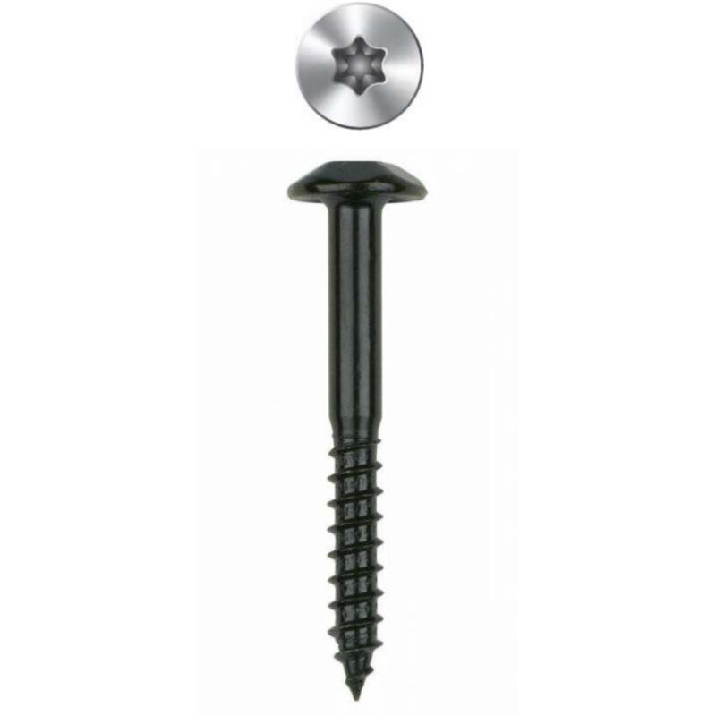 foto del prodotto scatola da 100 vite antimanomissione attacco torx zincato nero 7 x 80