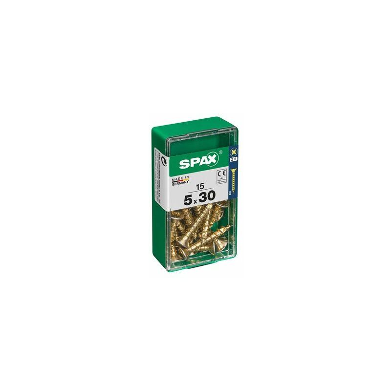 foto del prodotto scatola da 15 unit di vite per legno spax con testa piatta yellox 5,0x30 mm spax