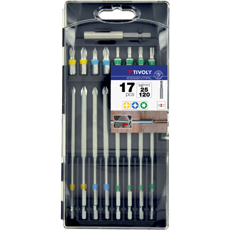 foto del prodotto scatola da 17 punte per avvitamento l25 e l120mm tivoly