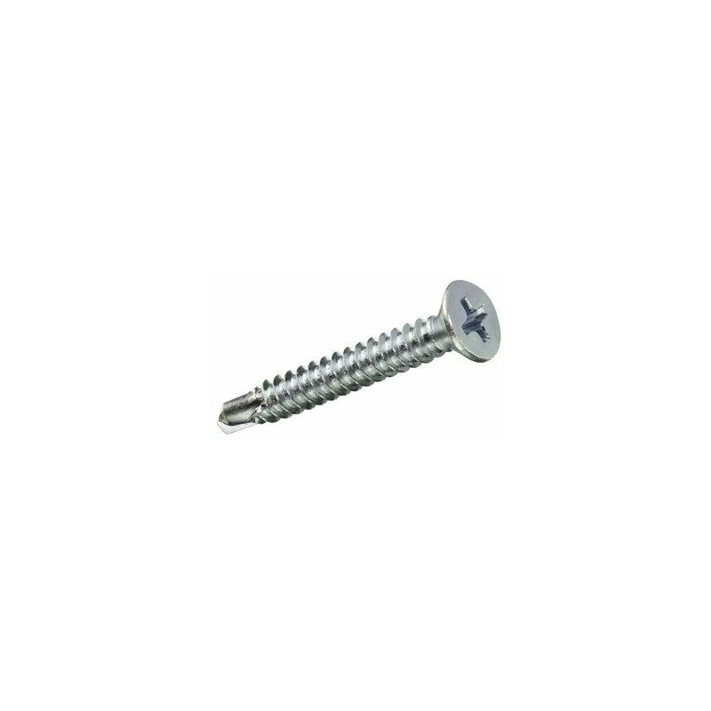 foto del prodotto scatola da 5 unit di viti per lamiera autoperforanti a testa piatta in zinco 5,5x32mm fadix
