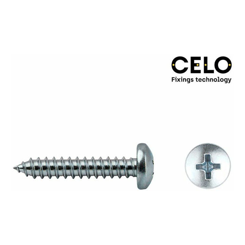 foto del prodotto scatola da 500 pezzi di viti a testa esagonale philips din ref 7981 3,9x19 zincate cello