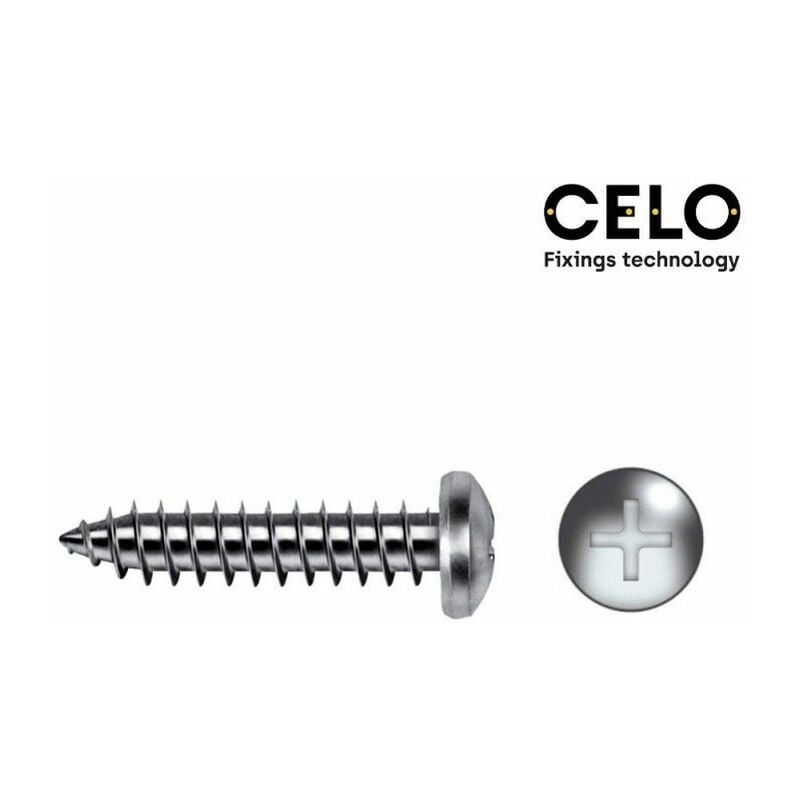 foto del prodotto scatola da 500 viti a testa tonda a testa tonda incrociata celo ref 7981 3,5x13mm zinguato