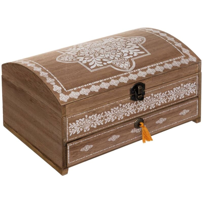 foto del prodotto scatola da cucito folk in legno 25x17cm atmosphera cr ateur d int rieur