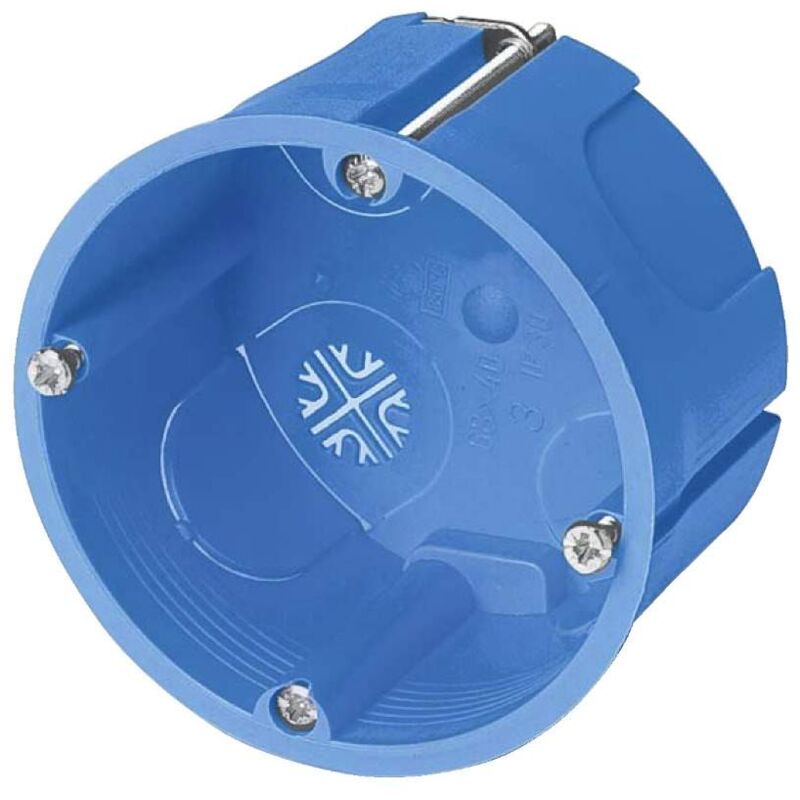 foto del prodotto scatola da incasso 68x40 mm, per pareti leggere, in tecnopolimero, 2 moduli, blu, serie 340 elettrocanali ec34040
