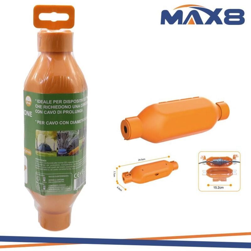 foto del prodotto scatola de protezione impermeabile ip44 per prolunga elettrica e presa volante per cavo d 6,8 10mm