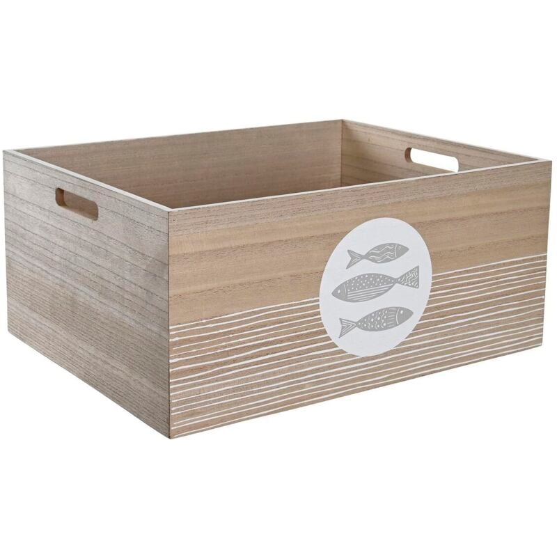 foto del prodotto scatola decorativa dkd home decor naturale legno mdf spirali mediterraneo 50 x 40 x 22,5 cm