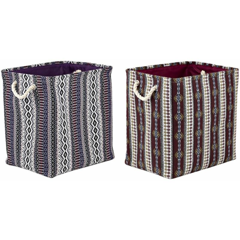 foto del prodotto scatola decorativa dkd home decor poliestere indiano gomma eva 40 x 30 x 40 cm (2 unità)