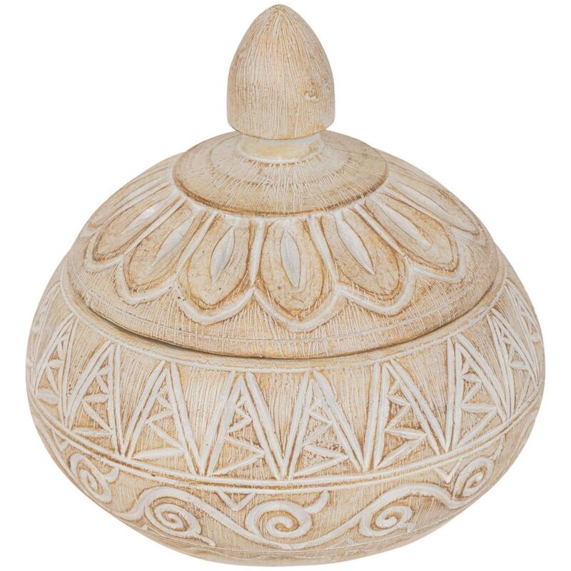 foto del prodotto scatola decorativa oriental in resina beige d15,5x14,5cm atmosphera cr ateur d int rieur
