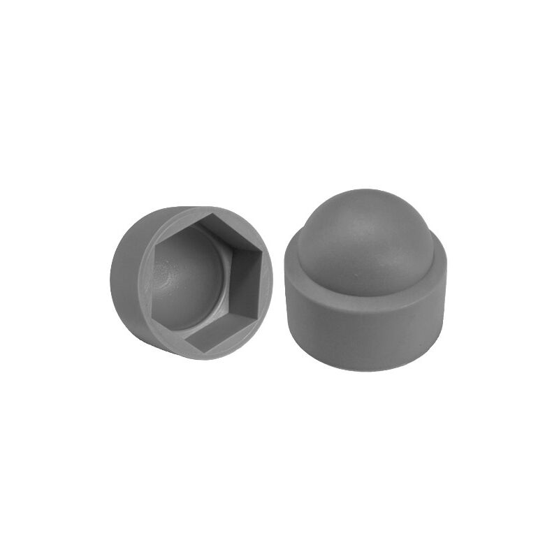 foto del prodotto scatola di 100 tappi per dadi esagonali grigi 12mm acton 8560212