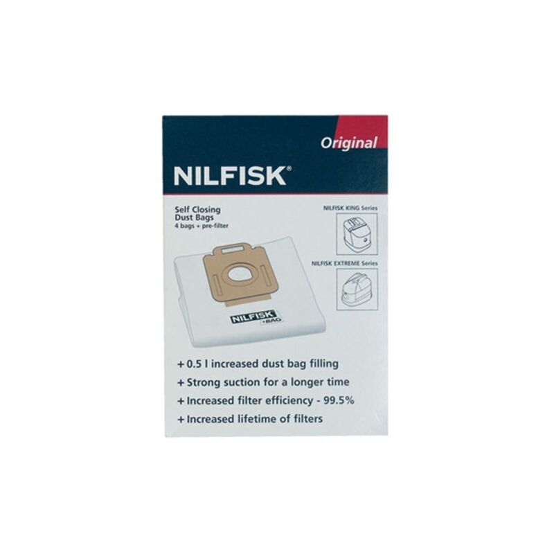 foto del prodotto scatola di 4 sacchetti igiene pre filtri extreme king originali aspirapolvere nilfisk 1557163662894522326