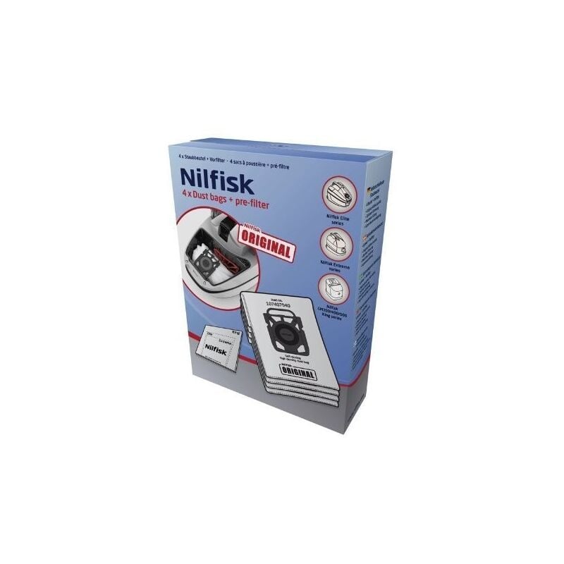 foto del prodotto scatola di 4 sacchetti igiene pre filtri extreme king originali aspirapolvere nilfisk 1557165715492127900