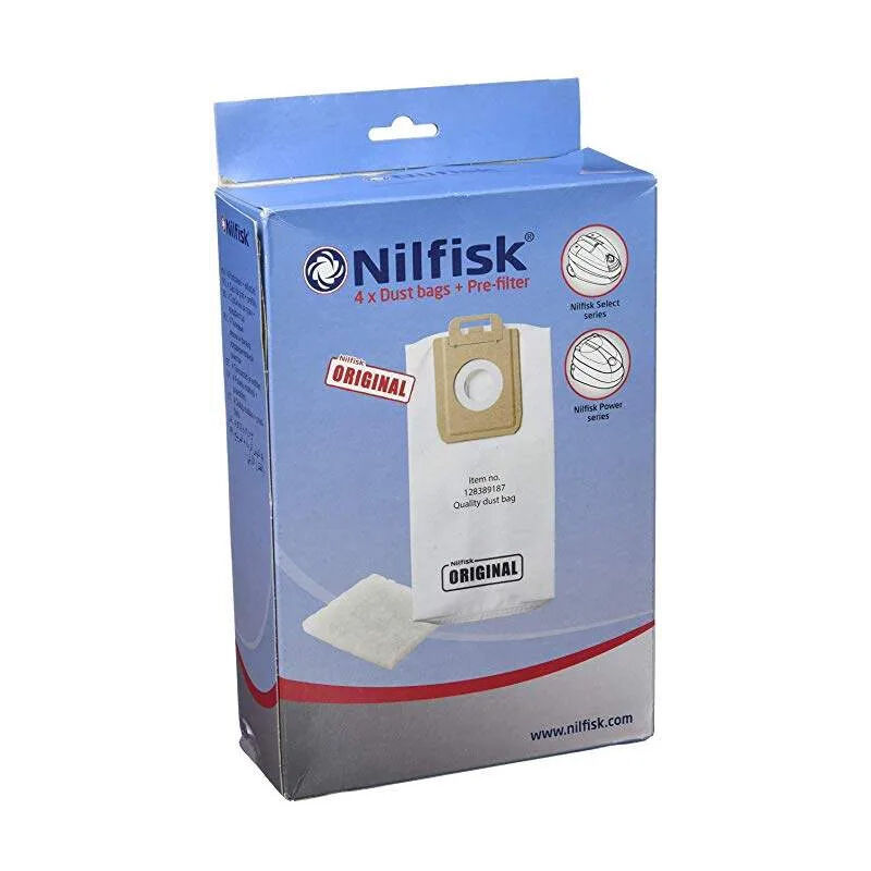 foto del prodotto scatola di 4 sacchetti per aspirapolvere nilfisk select e power
