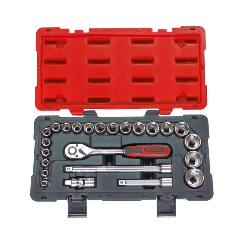 foto del prodotto scatola di bussole, cricchetti e accessori ultimate 1 2 24 pezzi ks tools 922.0623