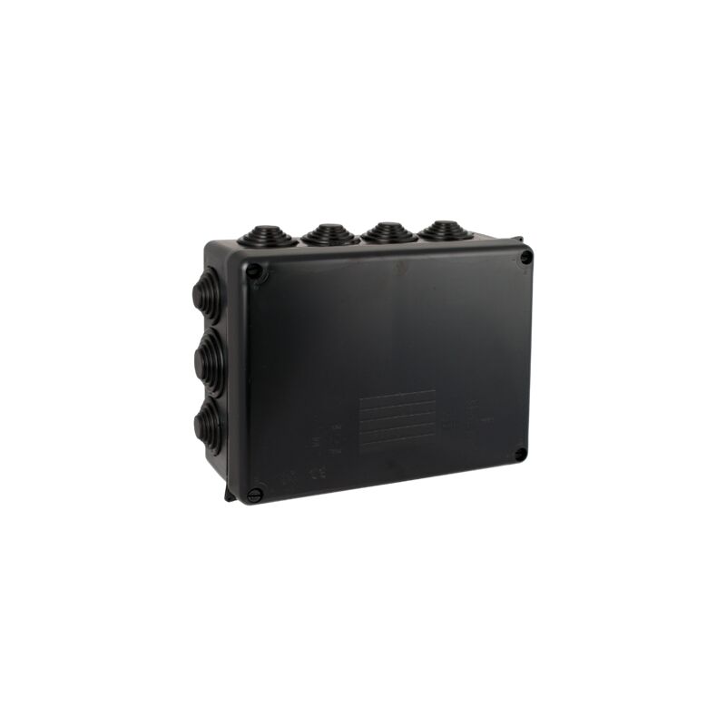 foto del prodotto scatola di connessione stagna da superficie sigillabile con 14 coni ip55 ik08 23,3x18,1x8,7cm colore nero